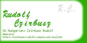 rudolf czirbusz business card